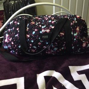 Rare vs pink galaxy quilted dufflebag